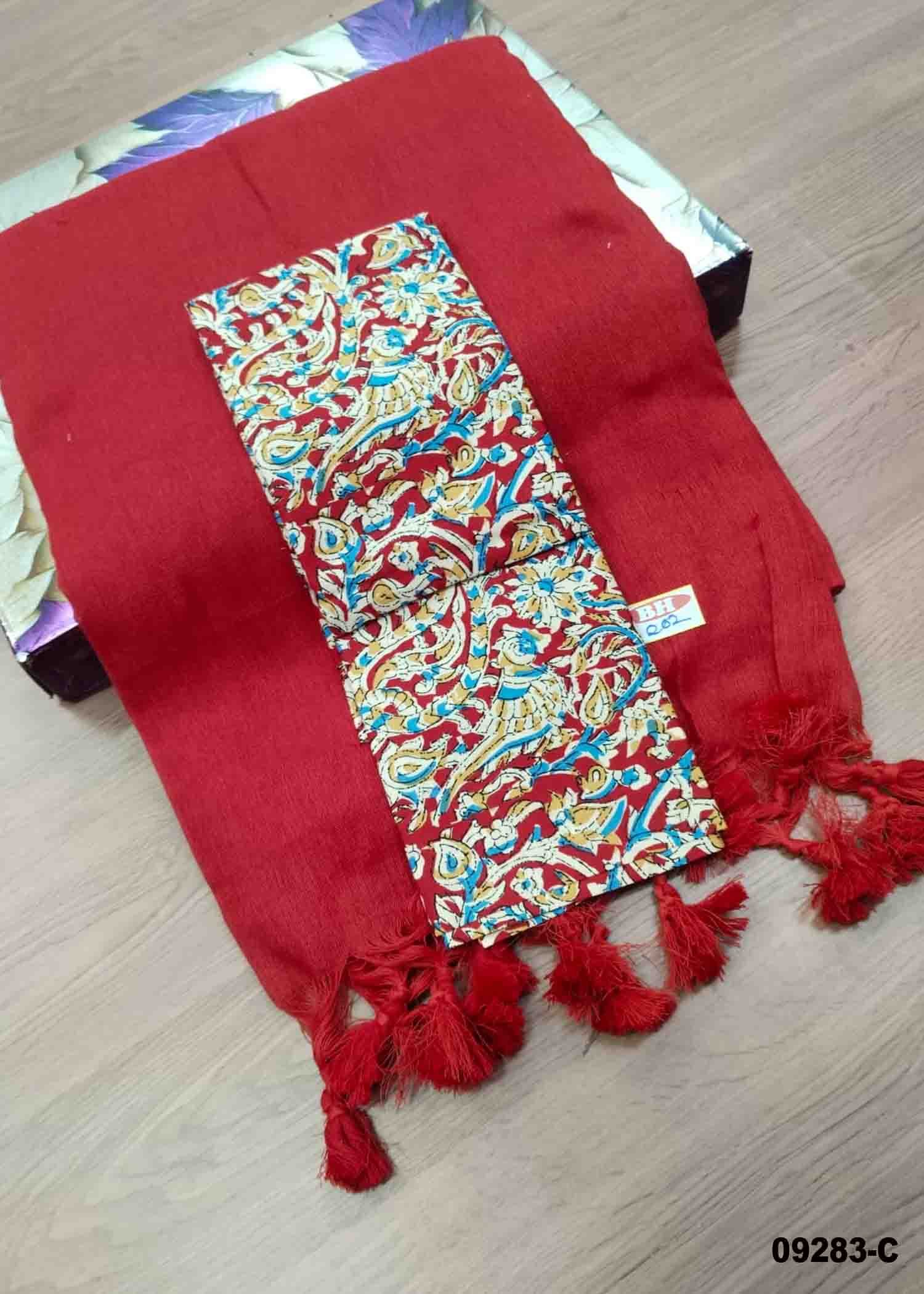 Priyadarshini -09283-C Red Color Trendy Handloom Cotton Saree CM1452081 (RR3E)