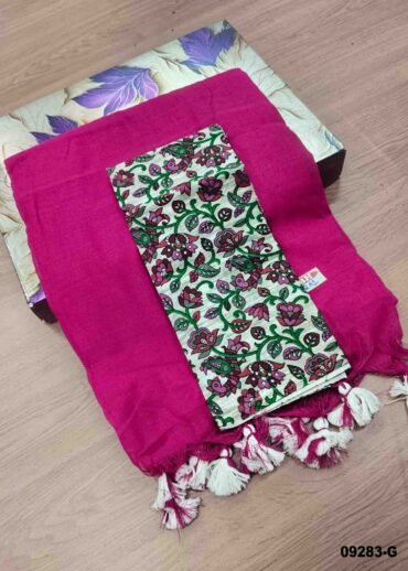 Priyadarshini -09283-G  DarkPink Color Trendy Handloom Cotton Saree CM1452081 (RR3E)
