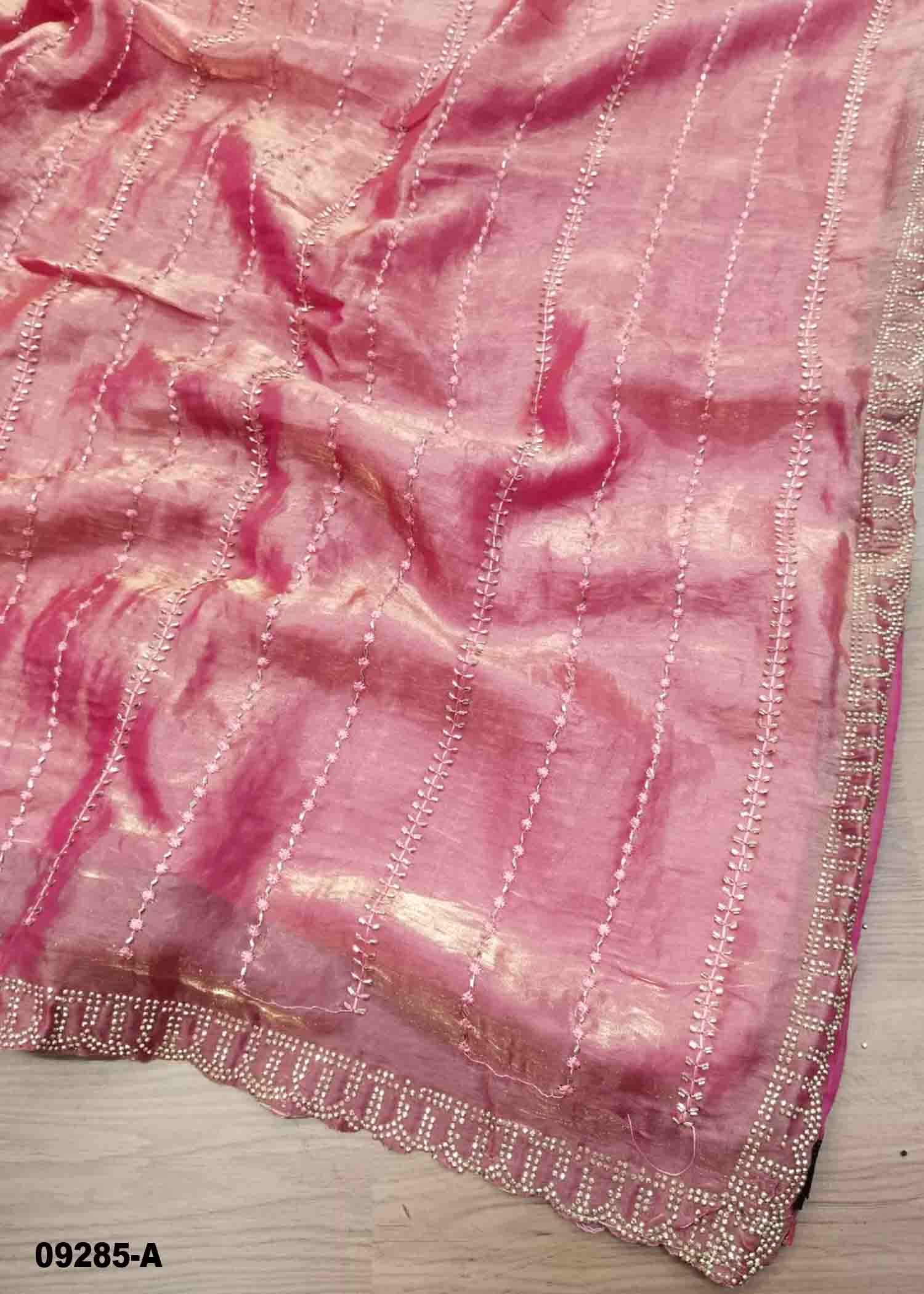 Rashmandhana -09285-A Rose Pink Color Elagant Space Silk Saree CM1475824 (RR3E)