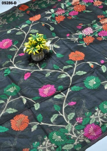 Madhumitha -09286-D  Black Color Excellent Chanderi Silk Saree CM1457737 (RR4C)