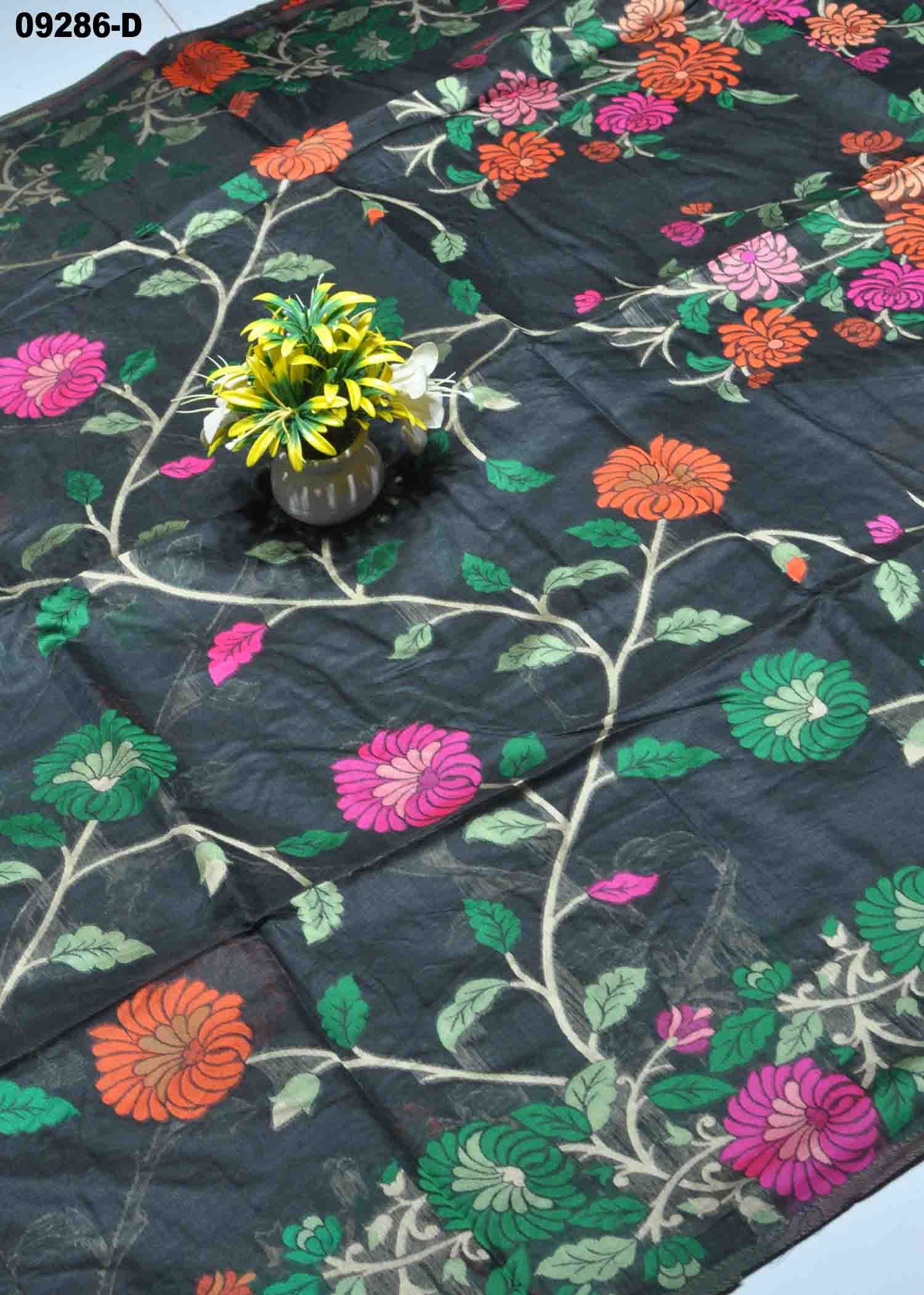 Madhumitha -09286-D Black Color Excellent Chanderi Silk Saree CM1457737 (RR4C)