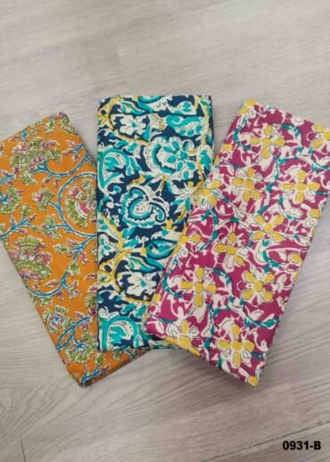 Yashika -0931-B  Multi Color Kalamkari Cotton Blouse Bit (Set of 3) CM1466525 (RR5B)*3