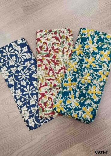 Yashika -0931-F  Multi Color Kalamkari Cotton Blouse Bit (Set of 3) CM1466525 (RR5B)*3