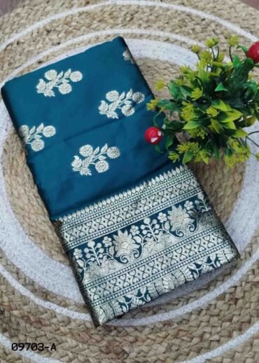 Kanika -09703-A  Peacockblue Color Traditional Banaras Saree CM1456348 (RR4D)