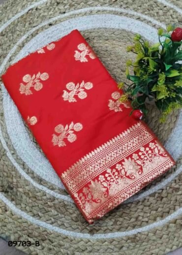 Kanika -09703-B  Red Color Traditional Banaras Saree CM1456348 (RR4D)