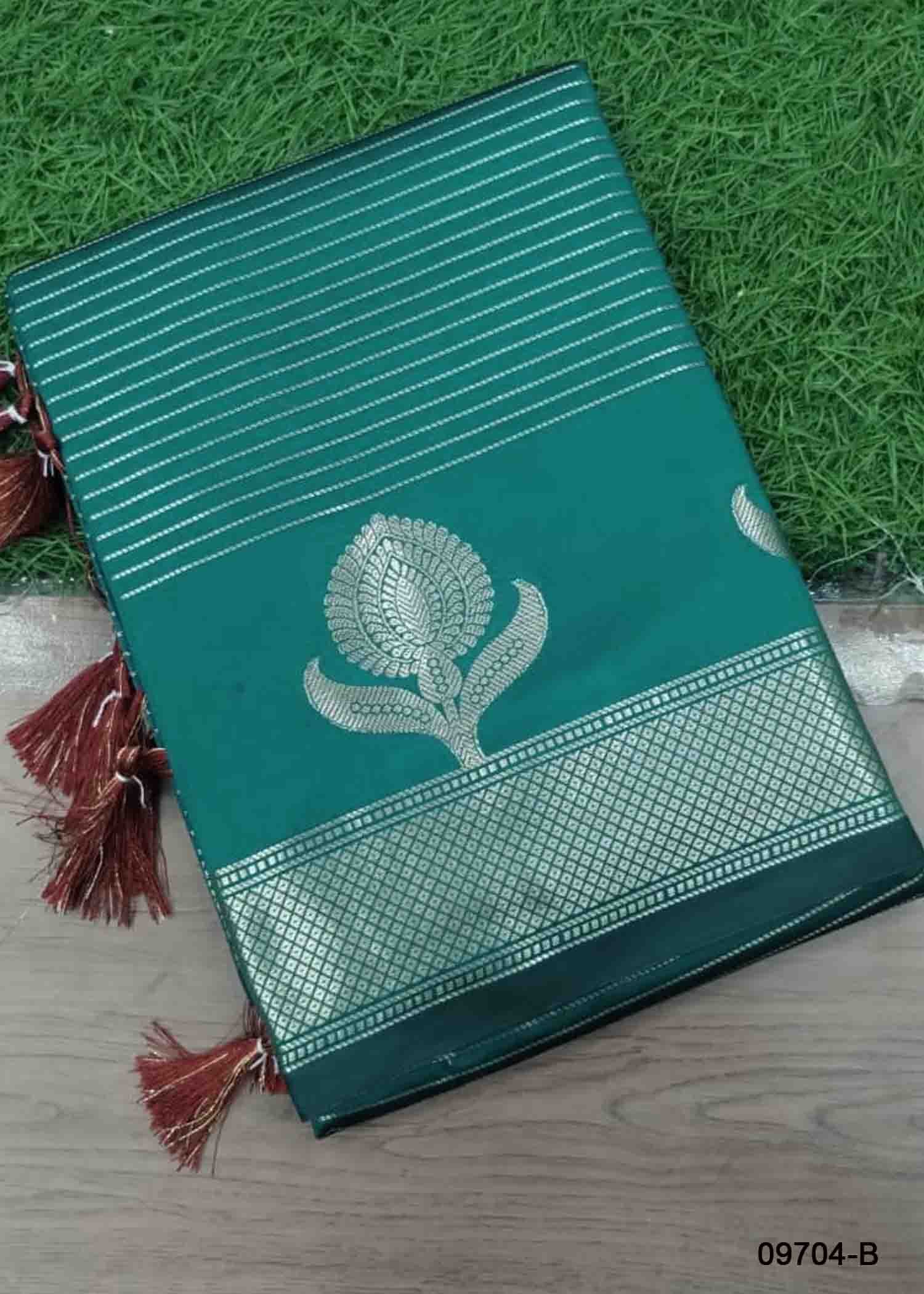 Haritha -09704-B Tealgreen Color Traditional Banaras Saree CM1459732 (RR4D)