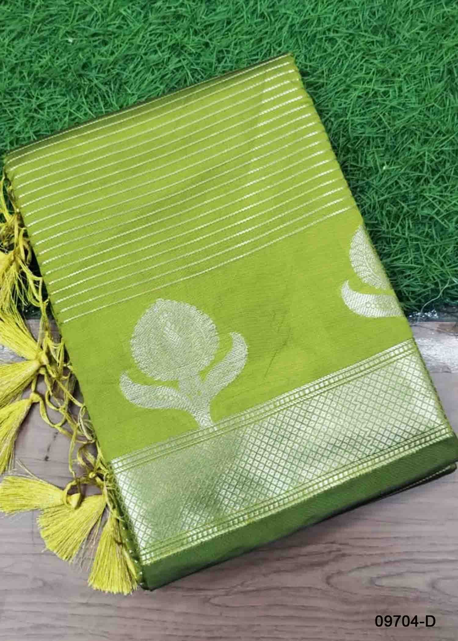 Haritha -09704-D Olivegreen Color Traditional Banaras Saree CM1459732 (RR4D)