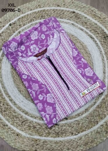 Aswini -09706-D  [XXL]  Lavander  (Pranjul Brand) Cotton Readymade Pocket Nighty CM1465138 (RR6C)