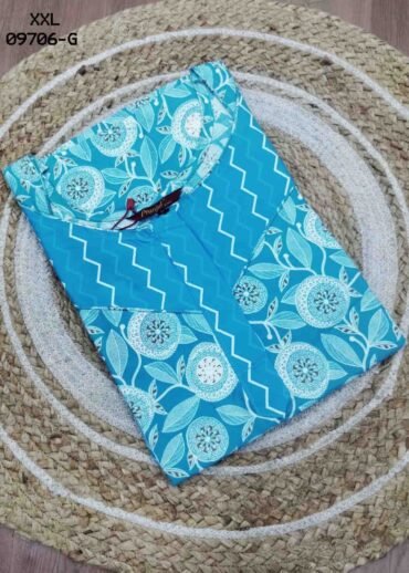 Aswini -09706-G  [XXL] Skyblue  (Pranjul Brand) Cotton Readymade Pocket Nighty CM1470606 (RR6C)
