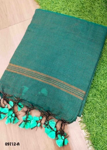 Aarthi -09712-A  Green Color Trendy  Handloom Cotton Saree CM1457563  (LR3C)