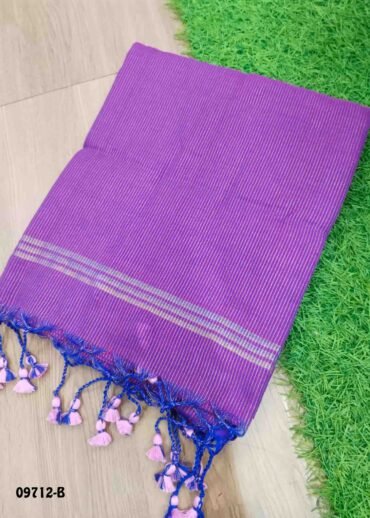 Aarthi -09712-B  Purple Color Trendy  Handloom Cotton Saree CM1457563  (LR3C)