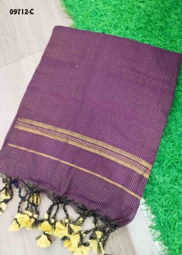 Aarthi -09712-C  Purple Color Trendy  Handloom Cotton Saree CM1457563  (LR3C)