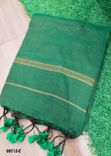Aarthi -09712-E  Green Color Trendy  Handloom Cotton Saree CM1457563  (LR3C)
