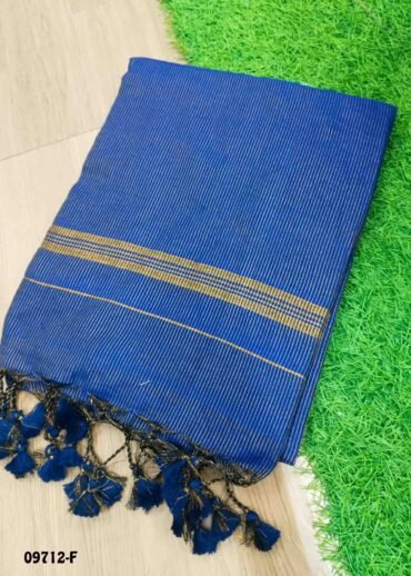 Aarthi -09712-F  Inkblue Color Trendy  Handloom Cotton Saree CM1457563  (LR3C)