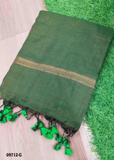 Aarthi -09712-G  Green Color Trendy  Handloom Cotton Saree CM1457563  (LR3C)