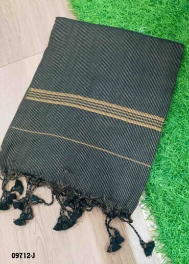 Aarthi -09712-J  Black Color Trendy  Handloom Cotton Saree CM1457563  (LR3C)
