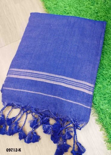 Aarthi -09712-K  Blue Color Trendy  Handloom Cotton Saree CM1457563  (LR3C)