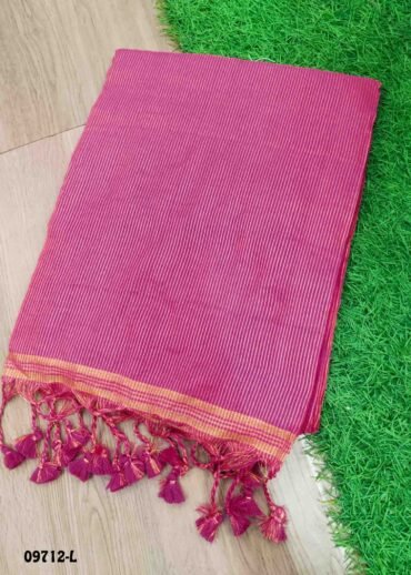 Aarthi -09712-L  Pink Color Trendy  Handloom Cotton Saree CM1457563  (LR3C)