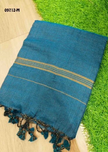 Aarthi -09712-M  Peacockblue Color Trendy  Handloom Cotton Saree CM1457563