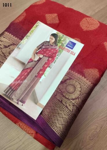 Siddharth kalpatu  Silk -1011  Red  Color Trendy  Raw Silk Saree CM1454705 (LR1C)
