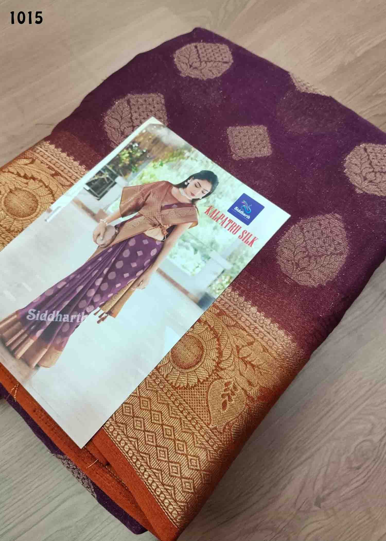 Siddharth kalpatu Silk -1015 Purple Color Trendy Raw Silk Saree CM1454705 (LR1C)