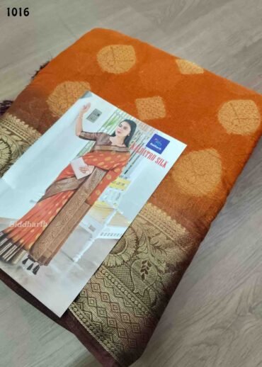 Siddharth kalpatu  Silk -1016  Orange  Color Trendy  Raw Silk Saree CM1454705 (LR1C)