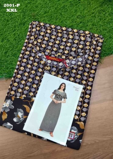 Sakthi -2001-P  [XXL]  DarkPurple Color (Pranjul Brand) Cotton Readymade Pocket Nighty CM1467414 (RR6D)