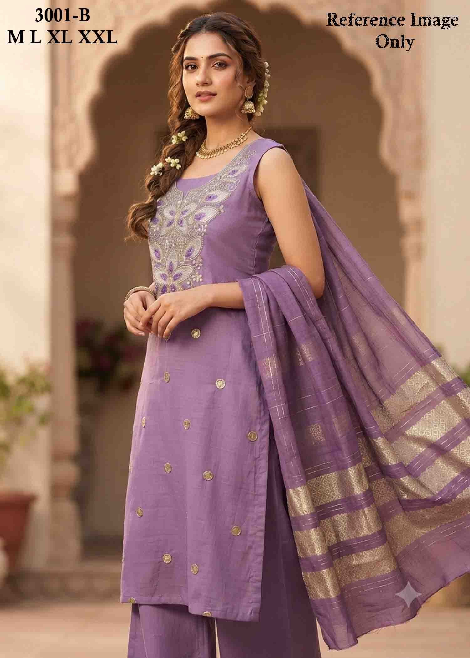 Monika - 3001-B Lavender Color Trendy Rayon Readymade Salwar CM1472818 (RR6C)