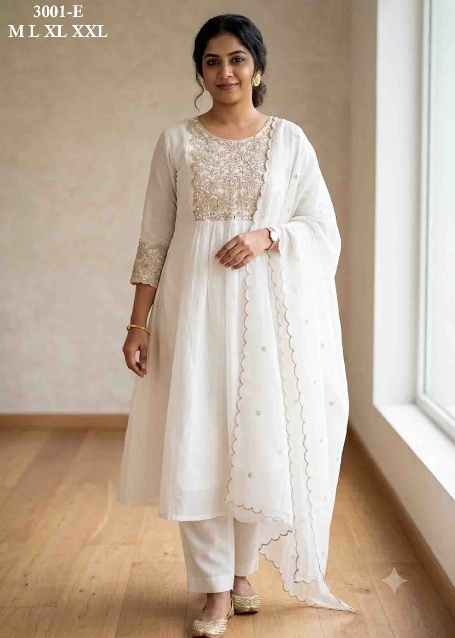 Monika - 3001-E Halfwhite Color Trendy Rayon Readymade Salwar CM1470771 (RR6C)