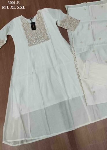 Monika - 3001-E   Halfwhite Color Trendy Rayon Readymade Salwar CM1470771 (RR6C)