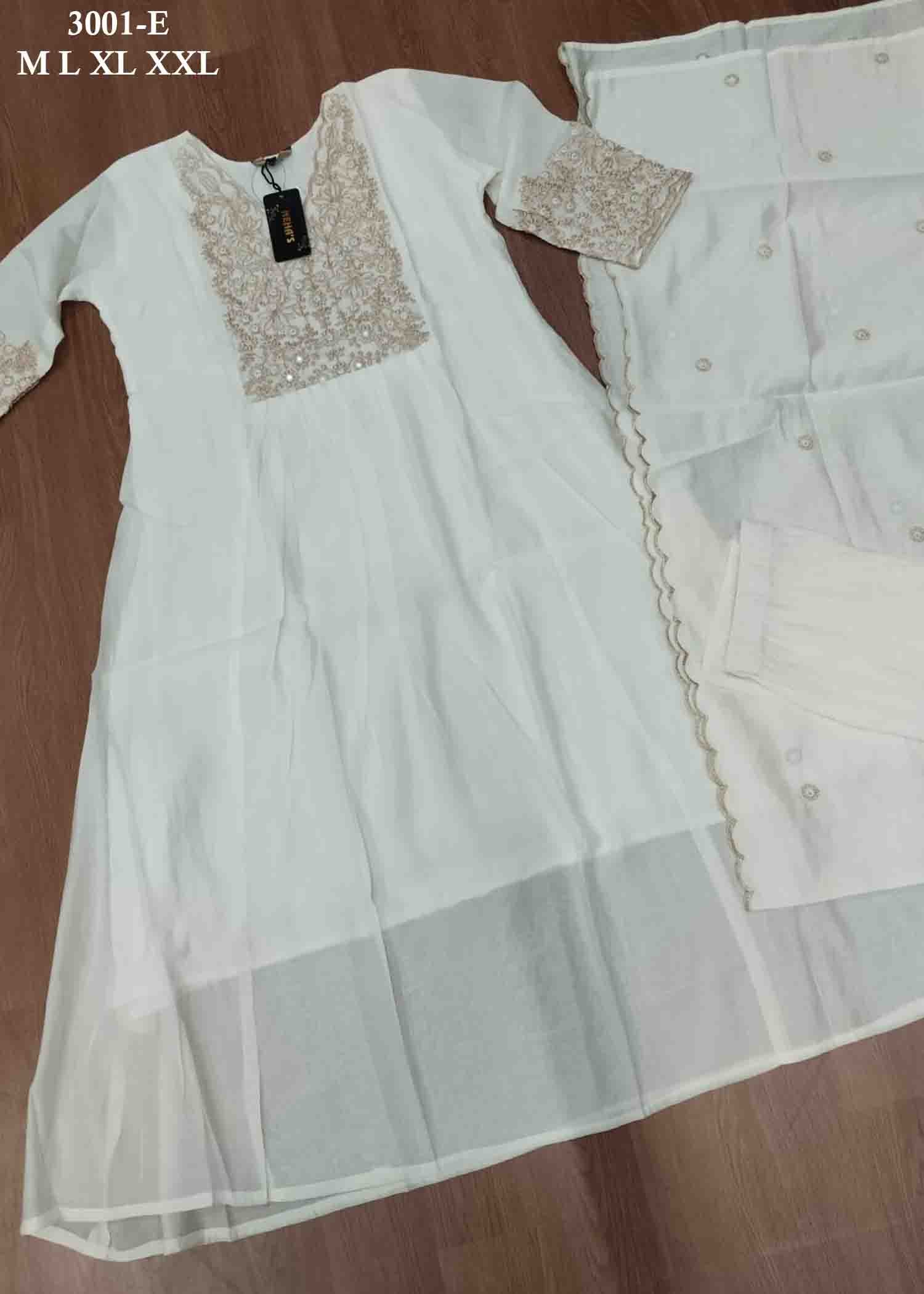 Monika - 3001-E Halfwhite Color Trendy Rayon Readymade Salwar CM1470771 (RR6C)