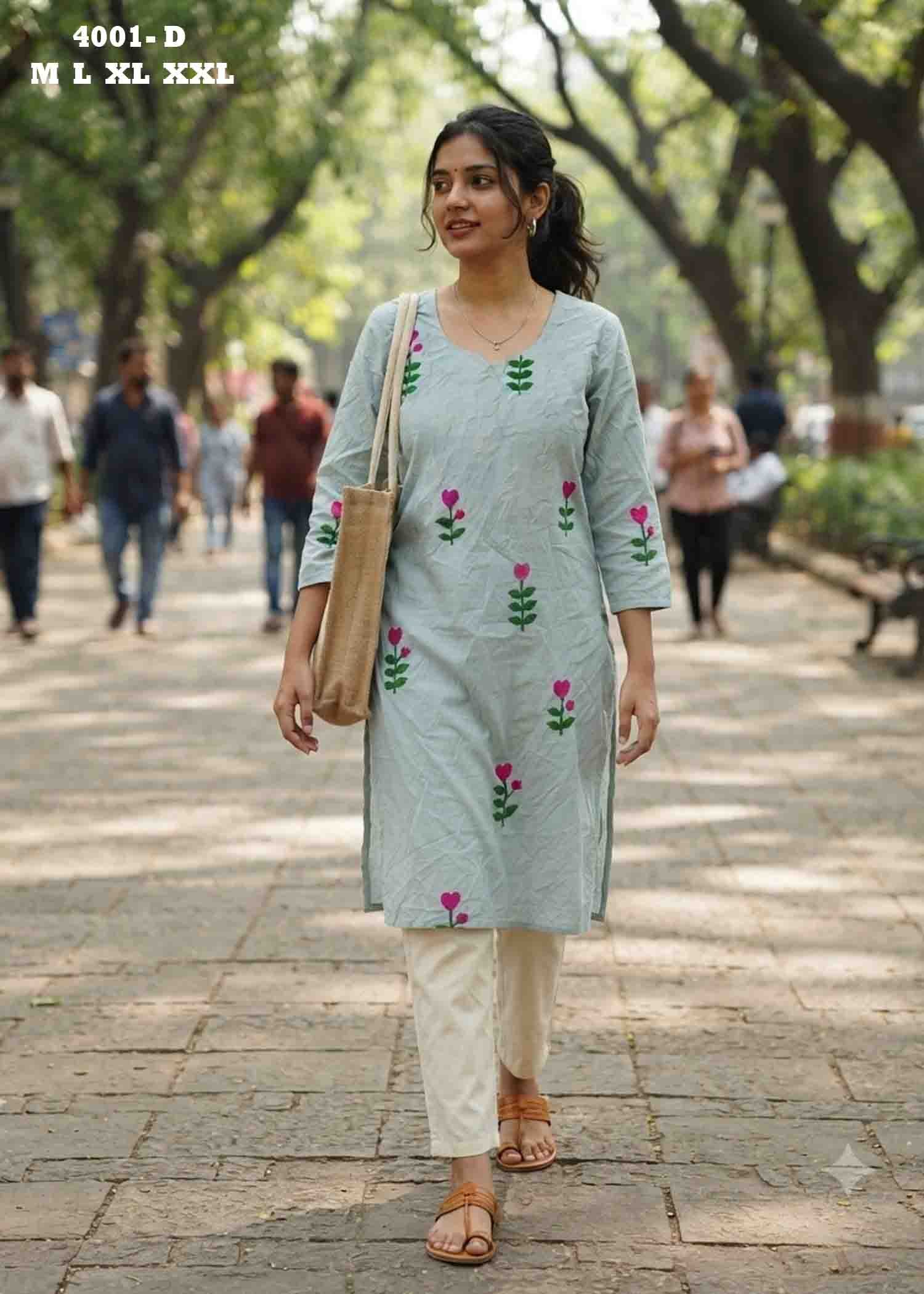 Kanishka - 4001-D Grey Color Readymade Vertican Crush Kurti CM1458677 (RR5C)