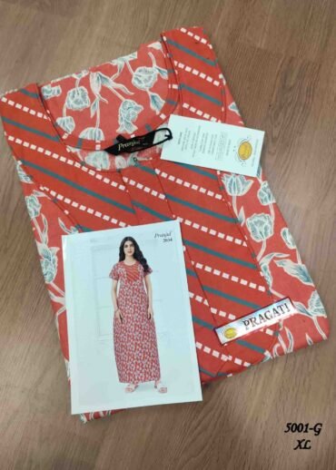 Pranjul -5001-G  [XL]  Peach Color (Pranjul Brand) Cotton Readymade Pocket Nighty CM1461374 (RR6C)