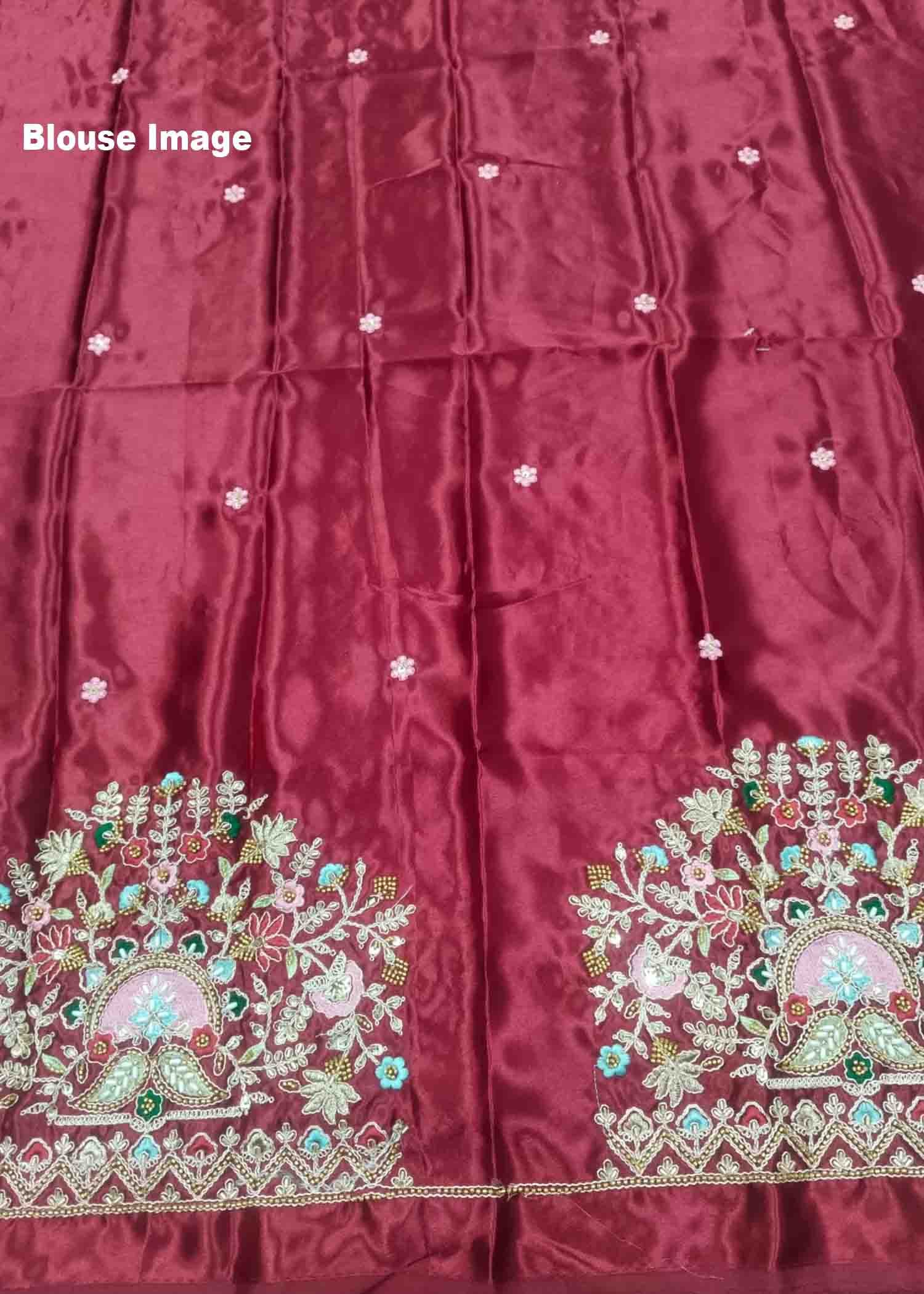 Jashwanthika -09217-B Pink Color Grid Patten Georgette Saree CM1435965 (RR4D)
