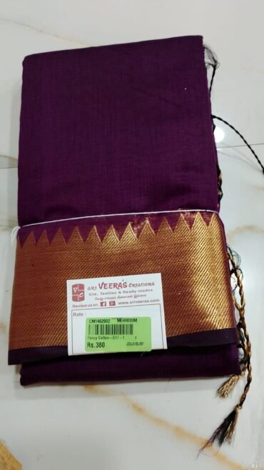 Ganga 395-B DarkPurple color Fancy Cotton Saree CM1462932