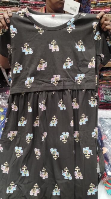 Anusha 3500-B Black Color Feeding Nighty CM1425408