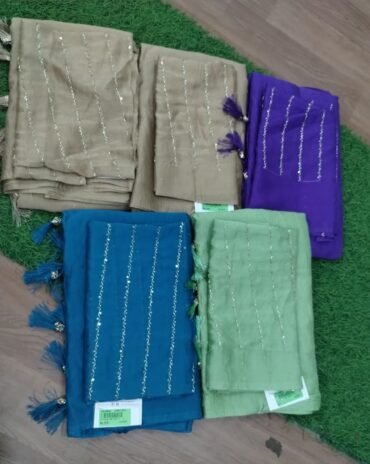 Candy - 09375-A Multi color Crushed Chiffon Saree CM1460032