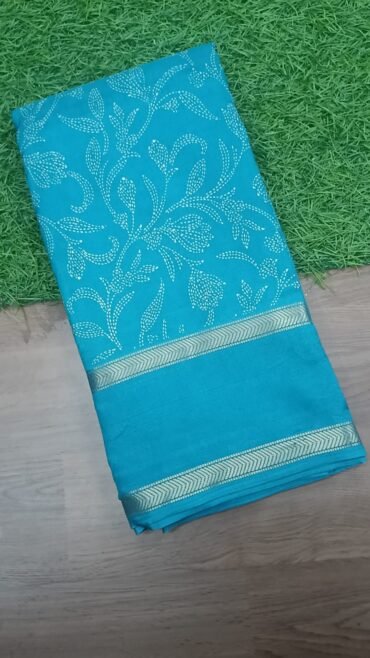 Naari 0948-A  PeacockBlue Color Crepe Saree CM1445377