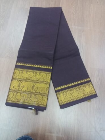 kayal 1175-A Coffe Brown Chettinad cotton Saree CM-1470831