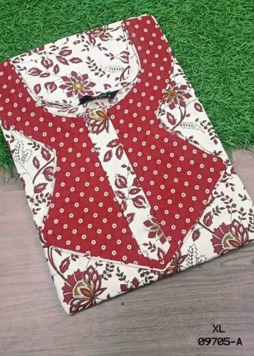 Karthika -09705-A  [XL]  Halfwhite (Pranjul Brand) Cotton Readymade Pocket Nighty CM1470606 (RR6C)