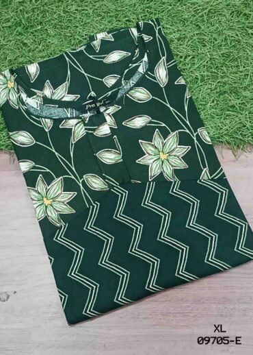 Karthika -09705-E  [XL]  Darkgreen (Pranjul Brand) Cotton Readymade Pocket Nighty CM1470606 RR6C)