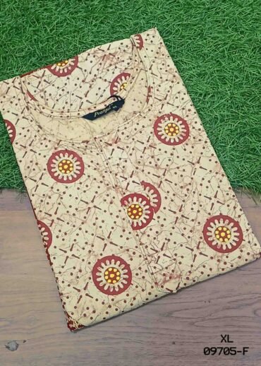 Karthika -09705-F  [XL]  Rusticmaroon (Pranjul Brand) Cotton Readymade Pocket Nighty CM1470606 RR6C)
