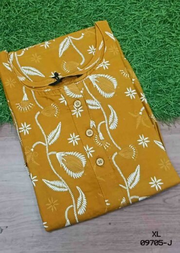 Karthika -09705-J  [XL]  Mustard (Pranjul Brand) Cotton Readymade Pocket Nighty CM1465138 RR6C)