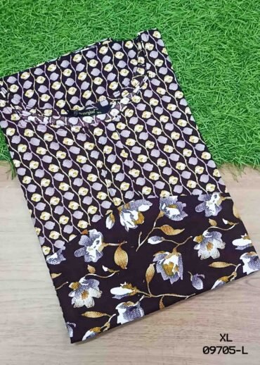 Karthika -09705-L  [XL]  Darkpurple (Pranjul Brand) Cotton Readymade Pocket Nighty CM1470606 RR6C)
