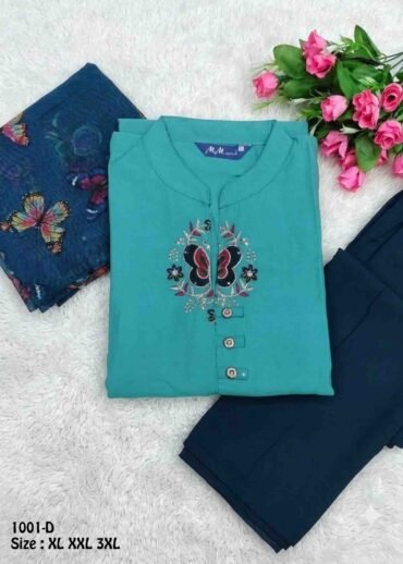 Thanvika- 1001-D  CelesteBlue Color Roman Silk Readymade Salwar CM1467423 (RR6C)