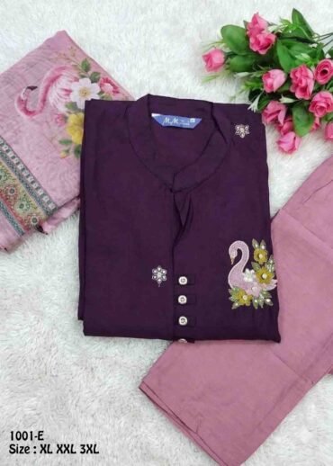 Thanvika- 1001-E  Purple Color Roman Silk Readymade Salwar CM1467423 (RR6C)