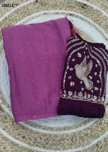 Suhasini -10021-C  Purple Color Excellent Georgette Saree CM1474452 (LR1B)