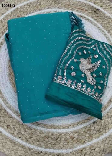 Suhasini -10021-D  Turkishblue Color Excellent Georgette Saree CM1474452 (LR1B)