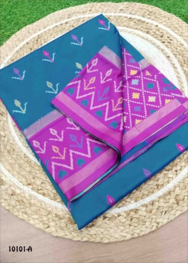 Yogitha -10101-A  Dark Peacock Blue Color Traditional Double Shaded Pochampally Saree CM1488123 (LR4B)