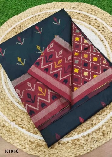 Yogitha -10101-C  Black Color Traditional Double Shaded Pochampally Saree CM1488123 (LR4B)